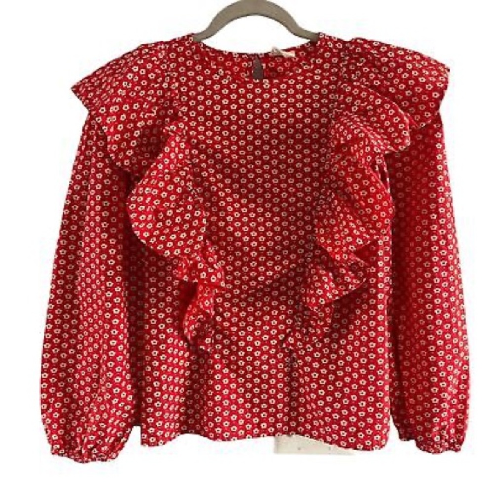 Crewcuts girls Medium red floral top Jcrew
